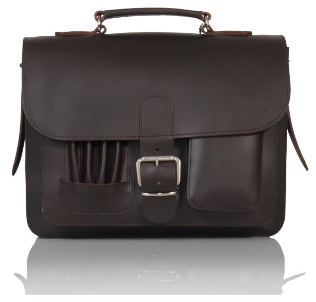 MAYFAIR VEGETABLE TANNED BROWN LEATHER SMALL SATCHEL / BACKPACK