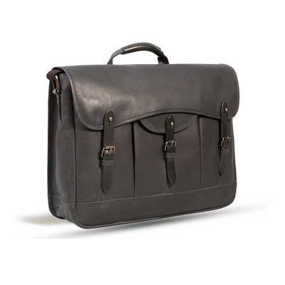 UBERBAG GOBI GRAPHITE GREY/ BLACK LEATHER MESSENGER BAG