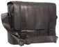 UBERBAG GREY BLACK LEATHER MILITARY MESSENGER / MAN BAG