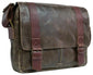 UBERBAG DARK BROWN LEATHER MILITARY MESSENGER / MAN BAG