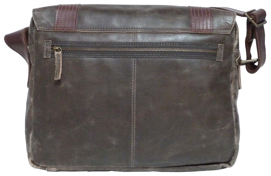 UBERBAG DARK BROWN LEATHER MILITARY MESSENGER / MAN BAG