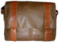 UBERBAG OLIVE BROWN/ TAN LEATHER MILITARY MESSENGER / MAN BAG