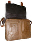 UBERBAG OLIVE BROWN/ TAN LEATHER MILITARY MESSENGER / MAN BAG