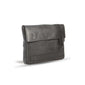 UBERBAG GREY BLACK LEATHER MILITARY MEN CLUTCH