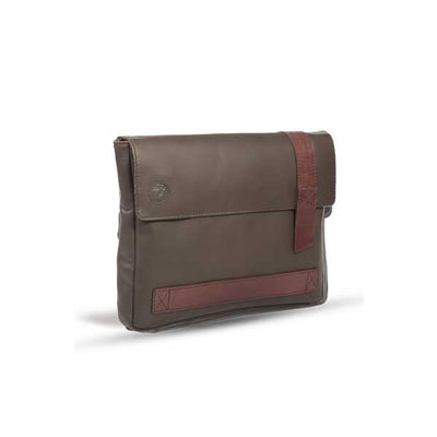 UBERBAG DARK BROWN LEATHER MILITARY MEN CLUTCH