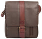 UBERBAG DARK BROWN LEATHER MILITARY SMALL N/S MESSENGER / MAN BAG