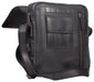 UBERBAG GREY BLACK LEATHER MILITARY SMALL N/S MESSENGER / MAN BAG