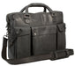 UBERBAG INSIGNIA GRAPHITE GREY/ BLACK LEATHER PORTFOLIO / MESSENGER BAG