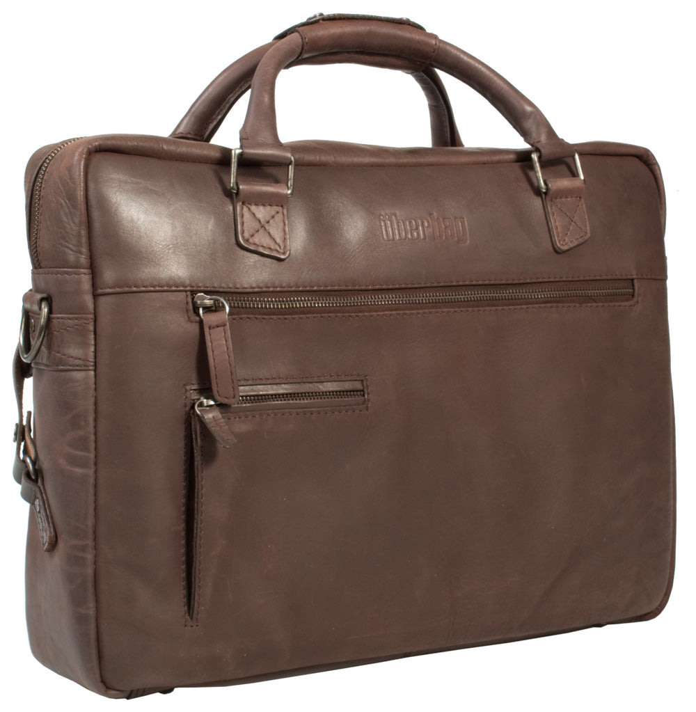 UBERBAG INSIGNIA BROWN LEATHER PORTFOLIO / MESSENGER BAG