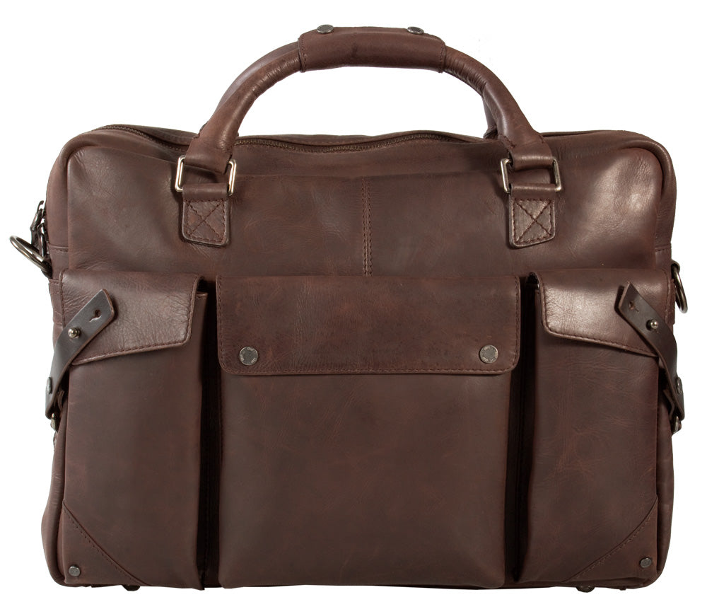 UBERBAG INSIGNIA BROWN LEATHER PORTFOLIO / MESSENGER BAG