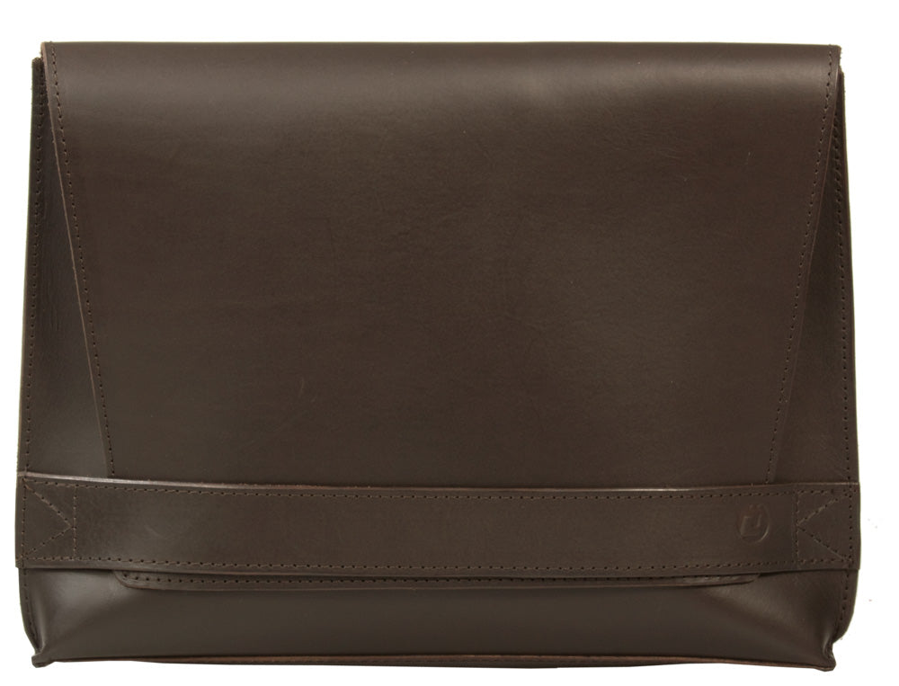 UBERBAG SIGNATURE MEN'S BROWN VEGETABLE TANNED LEATHER CLUTCH