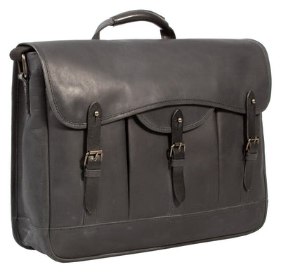 UBERBAG GOBI GRAPHITE GREY/ BLACK LEATHER MESSENGER BAG