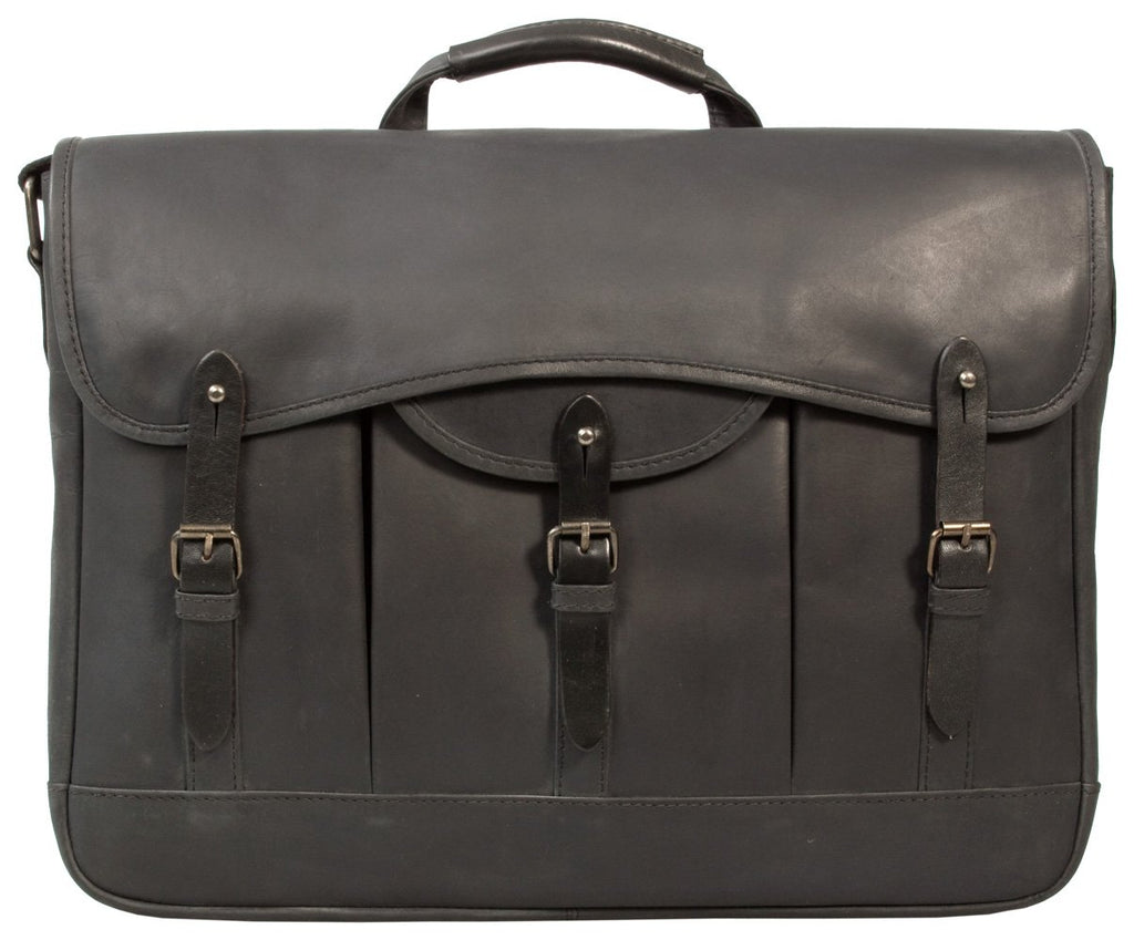 UBERBAG GOBI GRAPHITE GREY/ BLACK LEATHER MESSENGER BAG