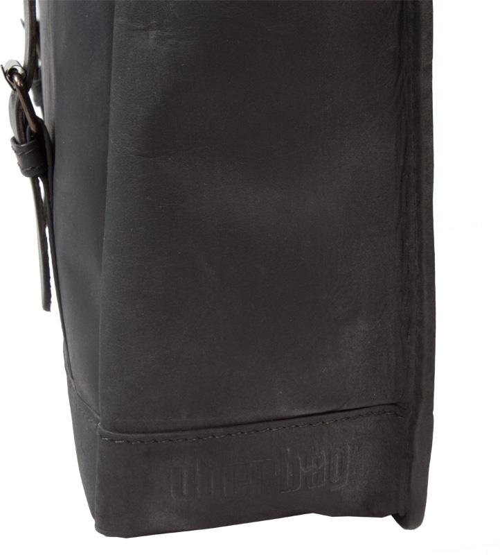 UBERBAG GOBI GRAPHITE GREY/ BLACK LEATHER MESSENGER BAG