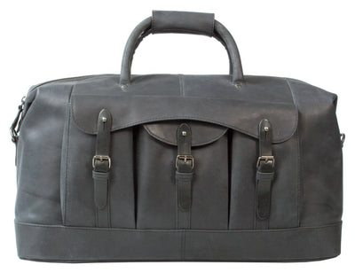 UBERBAG GOBI GRAPHITE GREY LEATHER HOLDALL BAG