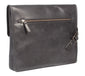 UBERBAG INSIGNIA MEN'S GRAPHITE GREY/ BLACK LEATHER CLUTCH