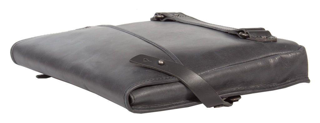 UBERBAG INSIGNIA MEN'S GRAPHITE GREY/ BLACK LEATHER CLUTCH