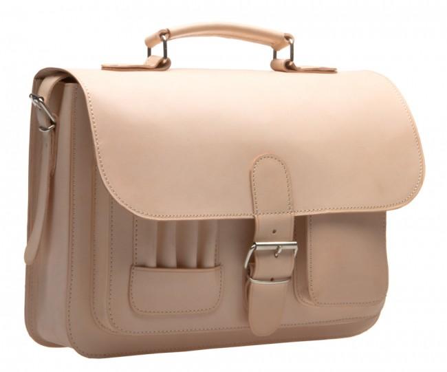 MAYFAIR VEGETABLE TANNED NATURAL LEATHER SMALL SATCHEL / BACKPACK