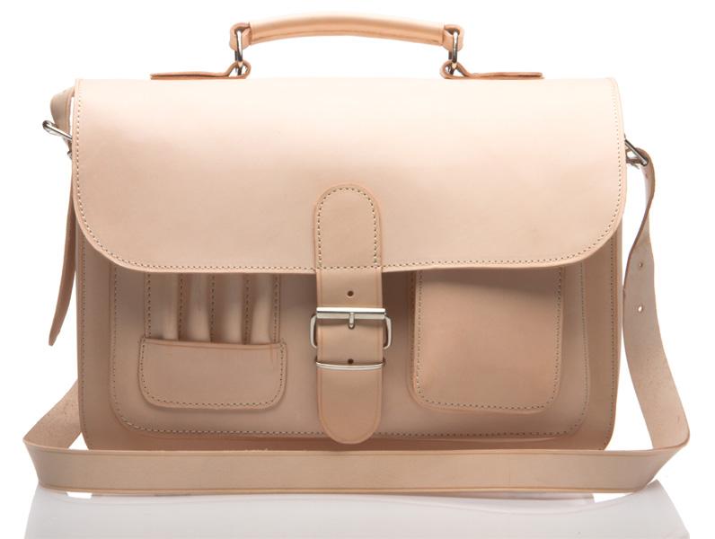 MAYFAIR VEGETABLE TANNED NATURAL LEATHER SMALL SATCHEL / BACKPACK