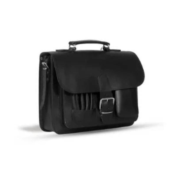 MAYFAIR VEGETABLE TANNED BLACK LEATHER SMALL SATCHEL / BACKPACK