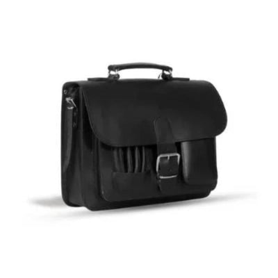 MAYFAIR VEGETABLE TANNED BLACK LEATHER SMALL SATCHEL / BACKPACK