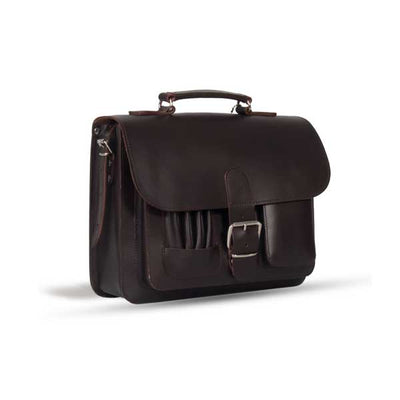 MAYFAIR VEGETABLE TANNED BROWN LEATHER SMALL SATCHEL / BACKPACK
