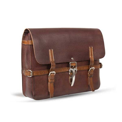 UBERBAG VINTAGE SWISS ARMY BROWN LEATHER MESSENGER BAG