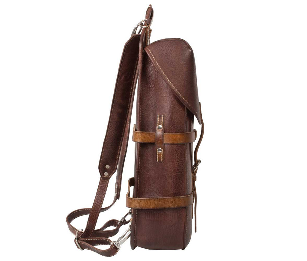 UBERBAG VINTAGE SWISS ARMY BROWN LEATHER BACKPACK