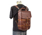 UBERBAG VINTAGE SWISS ARMY BROWN LEATHER BACKPACK