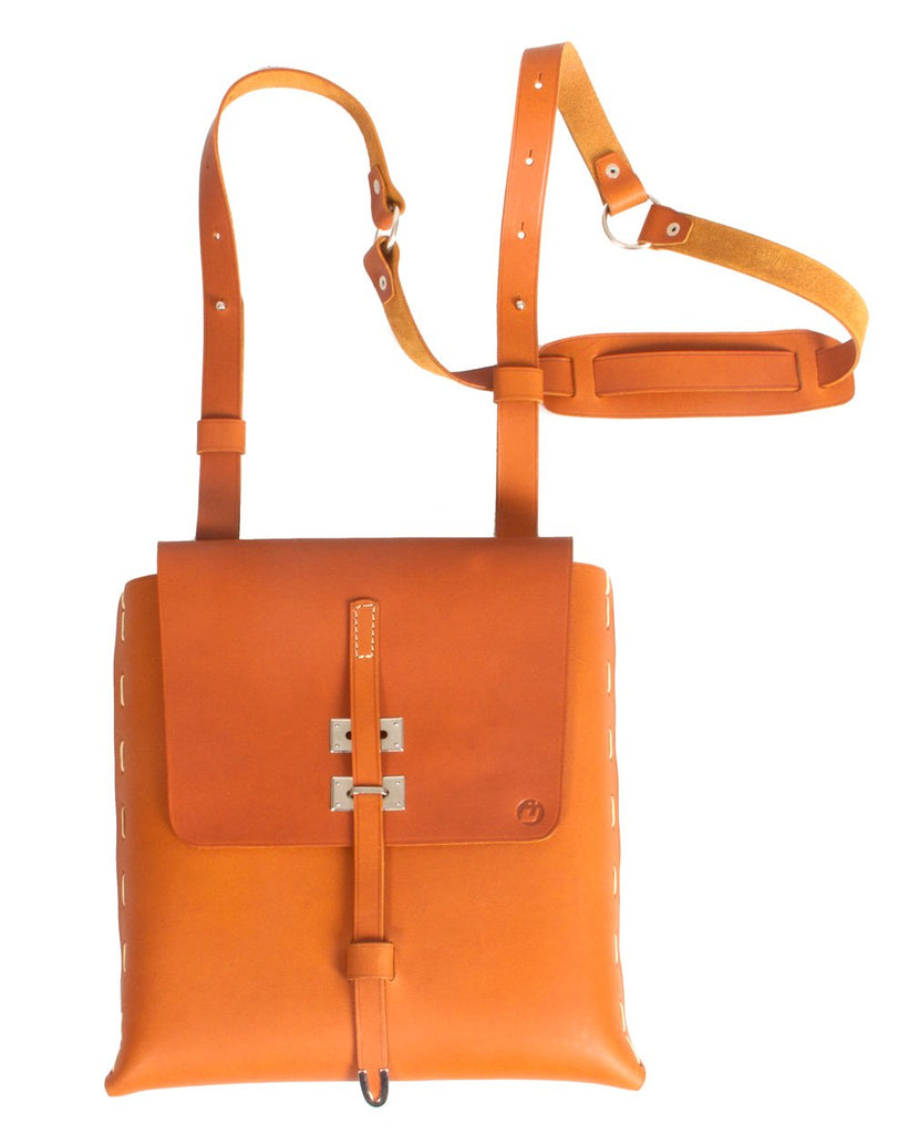 UBERBAG TRIBE TAN VEGETABLE TANNED LEATHER MESSENGER BAG