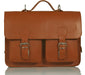 WINDSOR NATURAL VEGETABLE TANNED TAN LEATHER SATCHEL / BACKPACK