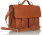 WINDSOR NATURAL VEGETABLE TANNED TAN LEATHER SATCHEL / BACKPACK