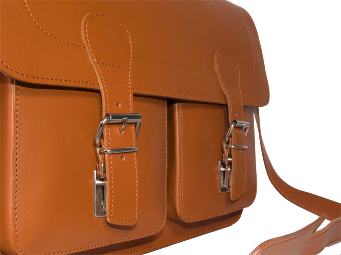 WINDSOR NATURAL VEGETABLE TANNED TAN LEATHER SATCHEL / BACKPACK