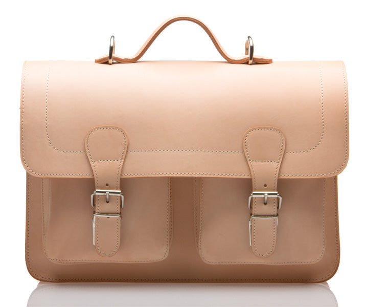 WINDSOR NATURAL VEGETABLE TANNED LEATHER SATCHEL / BACKPACK