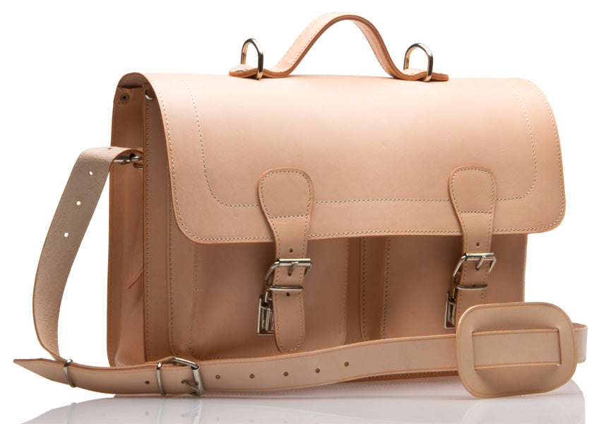WINDSOR NATURAL VEGETABLE TANNED LEATHER SATCHEL / BACKPACK