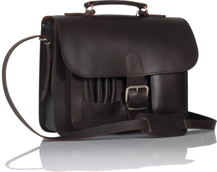 MAYFAIR VEGETABLE TANNED BROWN LEATHER SMALL SATCHEL / BACKPACK
