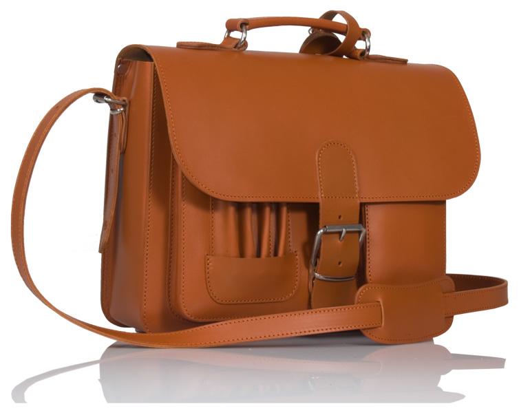 MAYFAIR VEGETABLE TANNED TAN LEATHER SMALL SATCHEL / BACKPACK