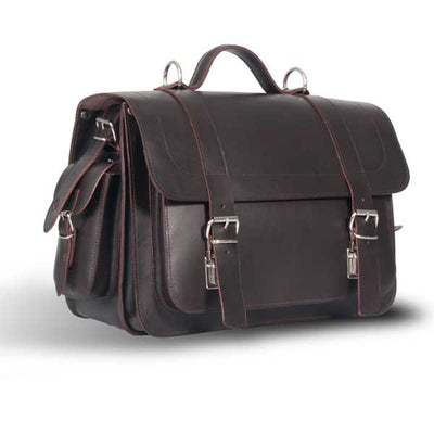 PIMLICO NATURAL VEGETABLE TANNED DARK BROWN LEATHER SATCHEL / BACKPACK