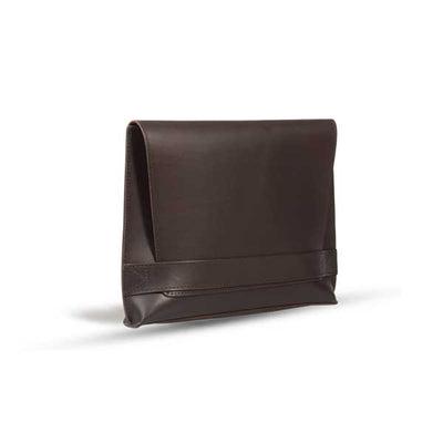 UBERBAG SIGNATURE MEN'S BROWN VEGETABLE TANNED LEATHER CLUTCH